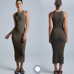 Henne Agnes Dress in Olive Green